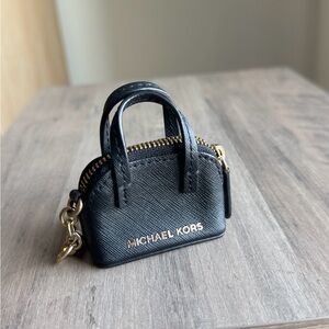 Michael Kors Black mini handbag keychain charm